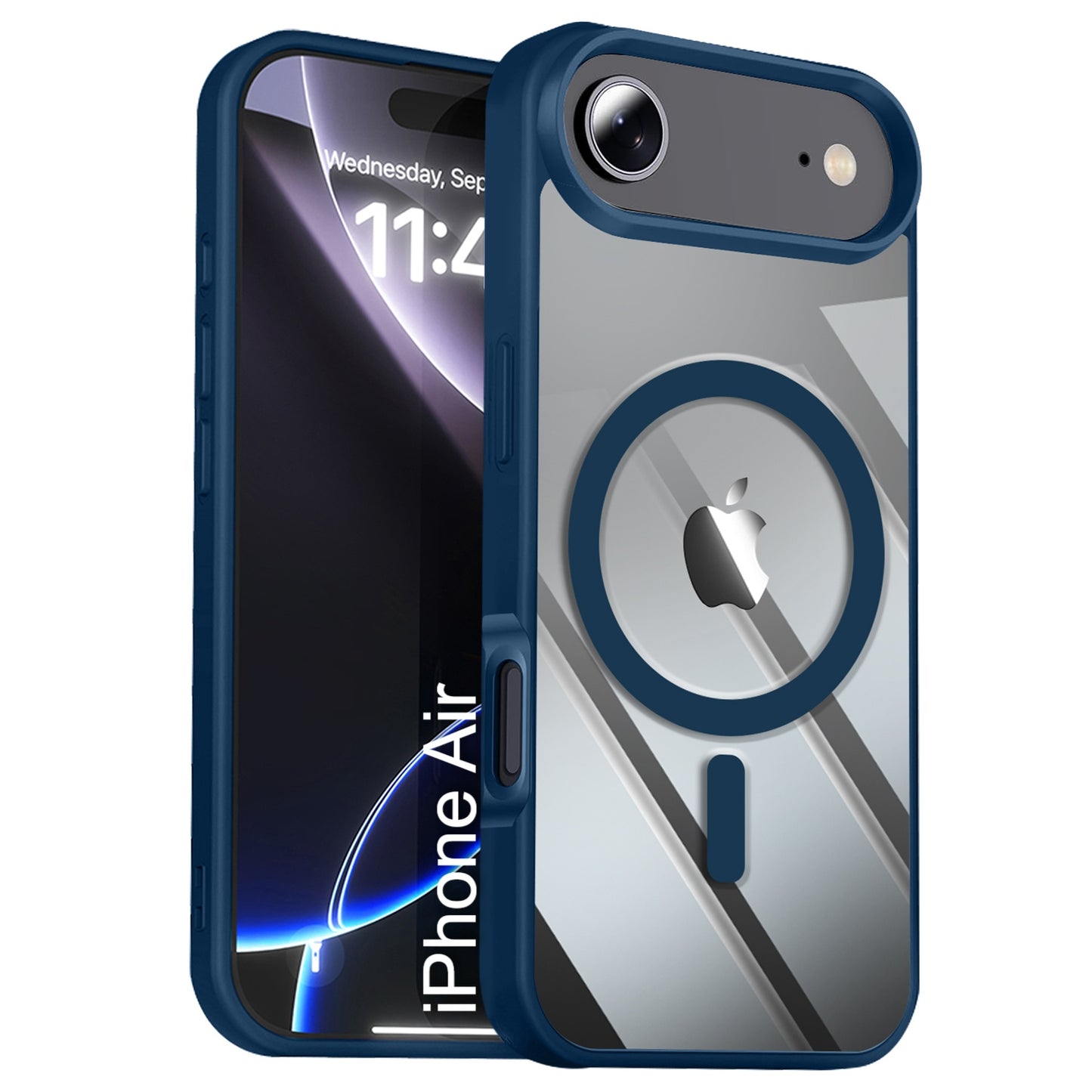 LuxuryKase Mag-Safe Compatible Transparent Back Case with Shockproof Bumper | Raised Camera Protection | Slim Fit Design | Wireless Charging Support For iPhone & Samsung Series