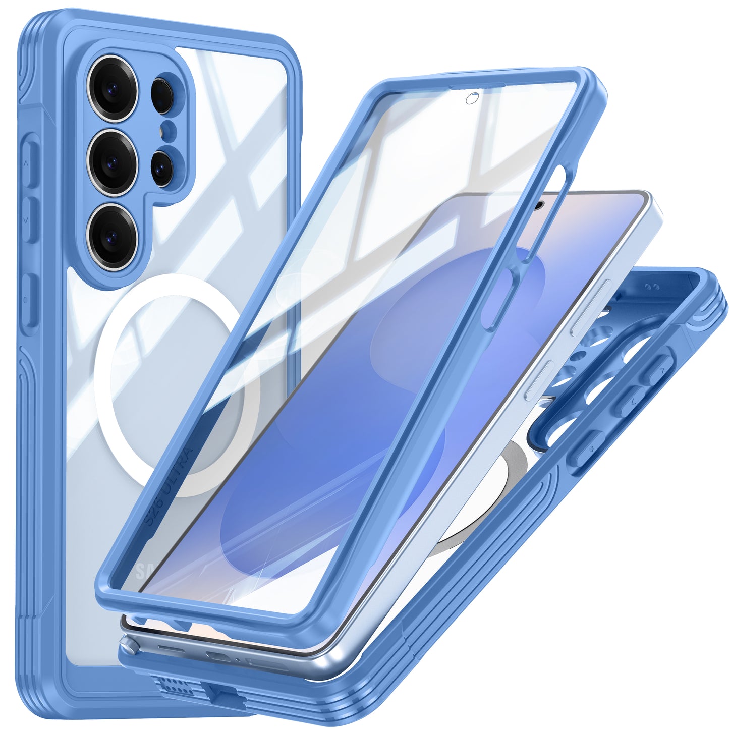 LuxuryKase Shockproof Front & Back Cover with Full Body Protection | Strong Grip | Camera & Screen Guard | Wireless Charging Support | Durable TPU+PC Design Cover For iPhone & Samsung Series