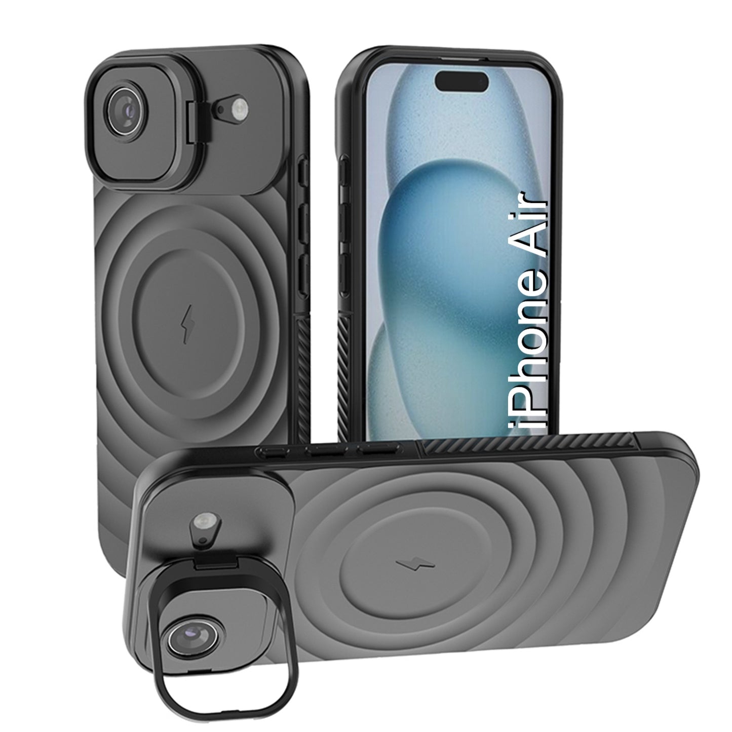 LuxuryKase Shockproof Case with Ripple Pattern | Inner Velvet Fabric Lining | Protective Cover & Wireless Charging Case for iPhone & Samsung Series