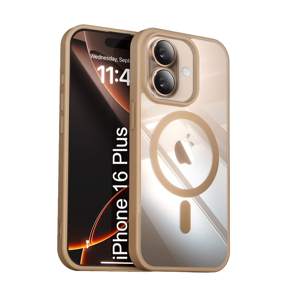 LuxuryKase Mag-Safe Compatible Transparent Back Case with Shockproof Bumper | Raised Camera Protection | Slim Fit Design | Wireless Charging Support For iPhone & Samsung Series