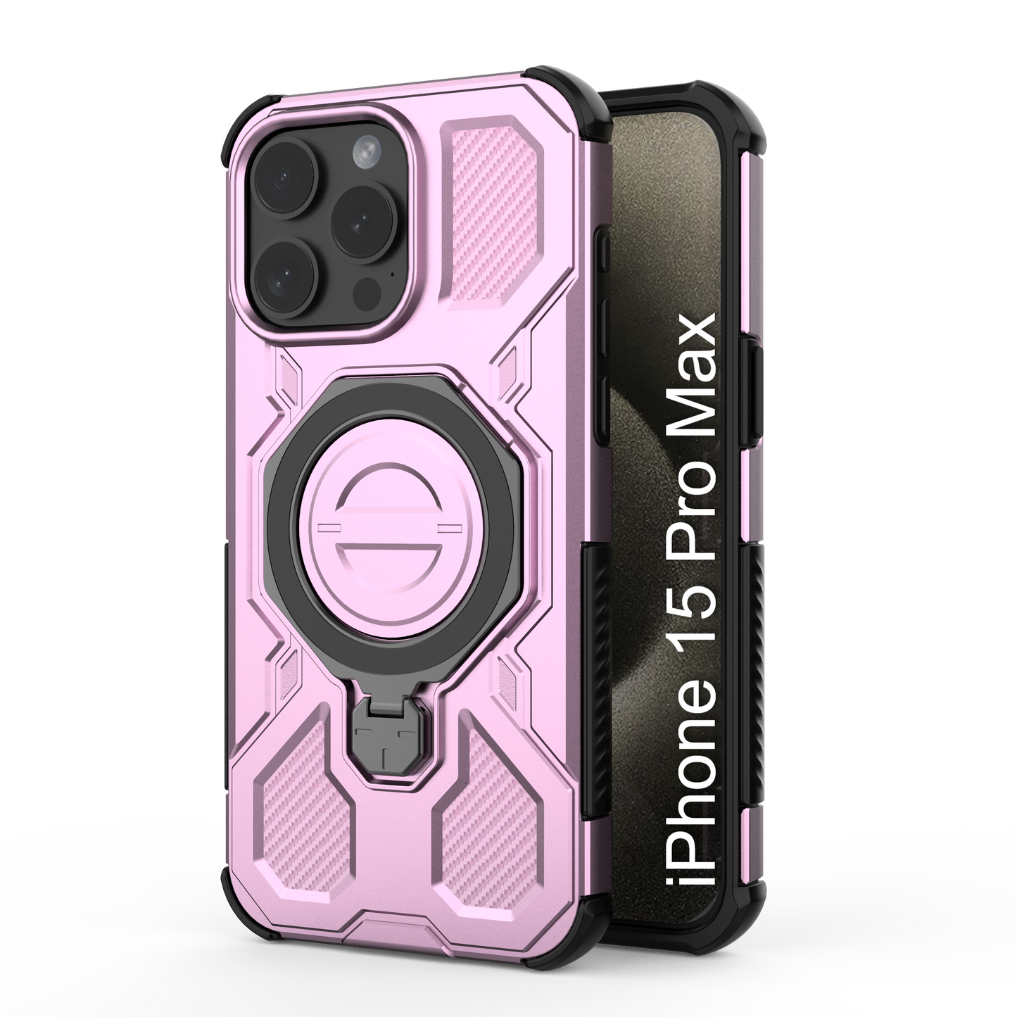LuxuryKase Armour Ring Stand Case | 360° Rotating Kickstand | Heavy Duty Protection | Rugged Hybrid TPU+PC Design | Camera Protection | MagSafe Compatible For iPhone & Samsung Series