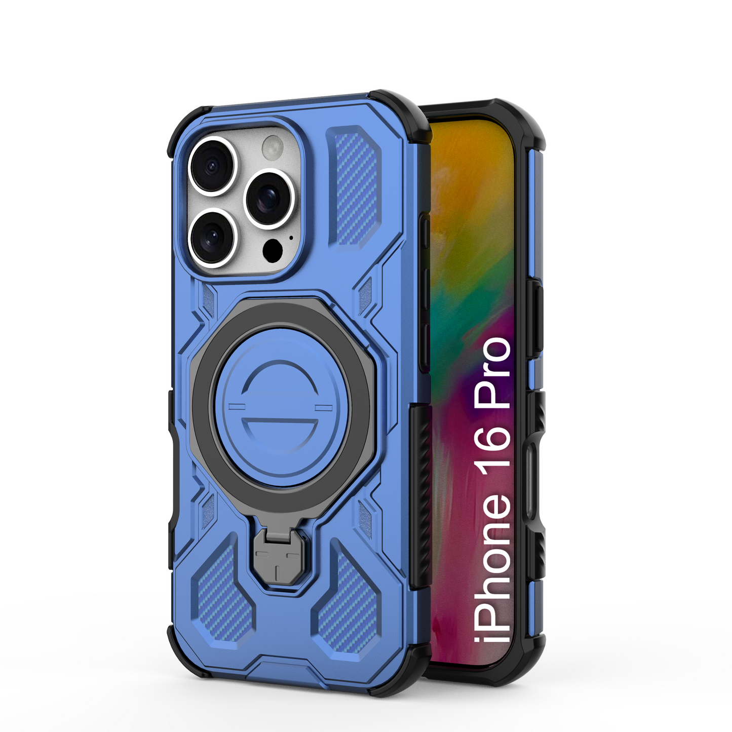 LuxuryKase Armour Ring Stand Case | 360° Rotating Kickstand | Heavy Duty Protection | Rugged Hybrid TPU+PC Design | Camera Protection | MagSafe Compatible For iPhone & Samsung Series