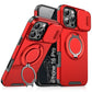 LuxuryKase Shockproof Magnetic Case with Slide Camera Cover | 360° Rotating Ring Kickstand | Mag-Safe Compatible | Rugged Armor Protection For iPhone Series