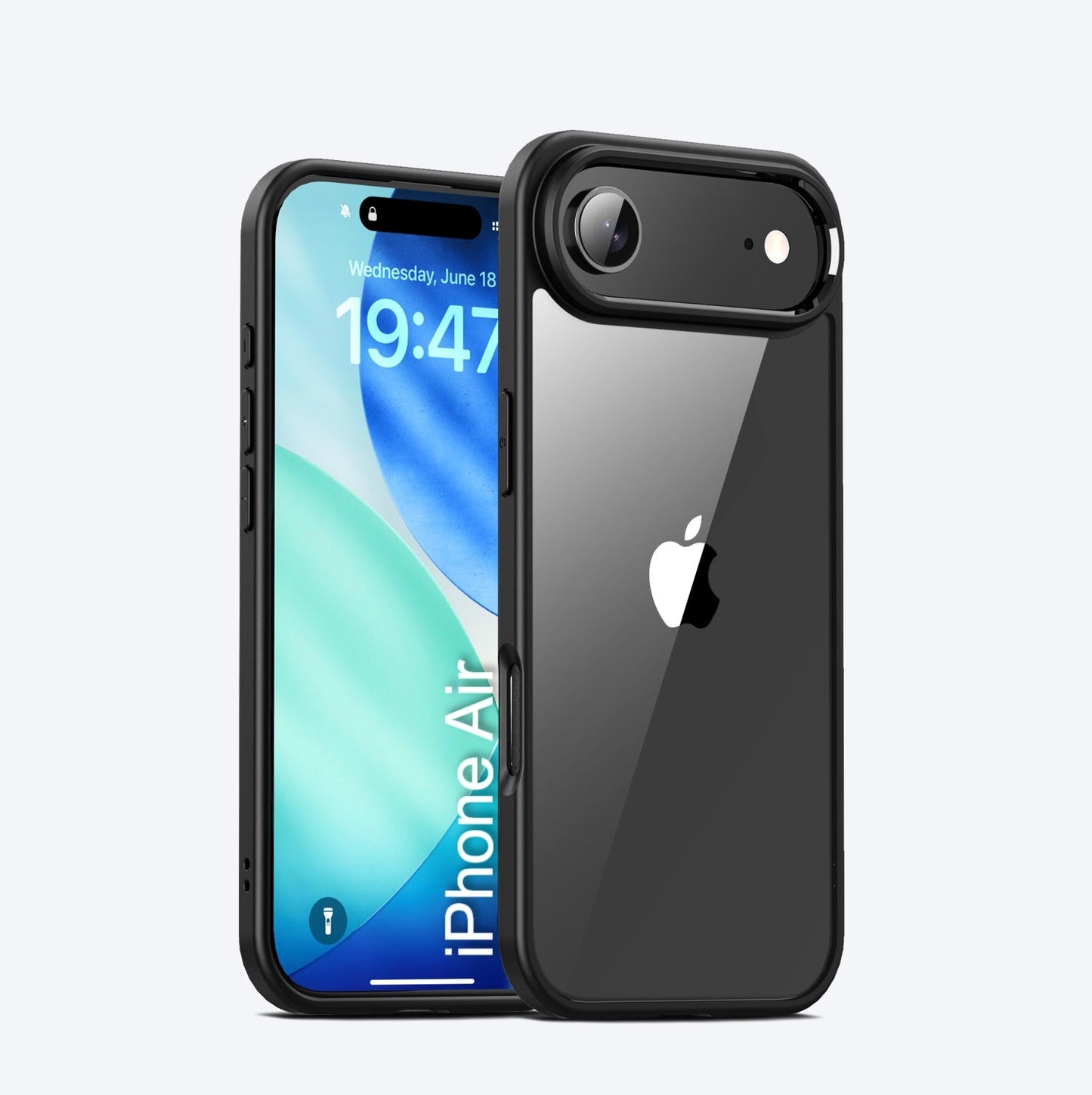 LuxuryKase Hybrid Transparent Shockproof Case | Reinforced Airbag Corners | Soft TPU Frame | Clear Hard PC Back | Anti-Yellowing | Slim Bumper Cover For iPhone