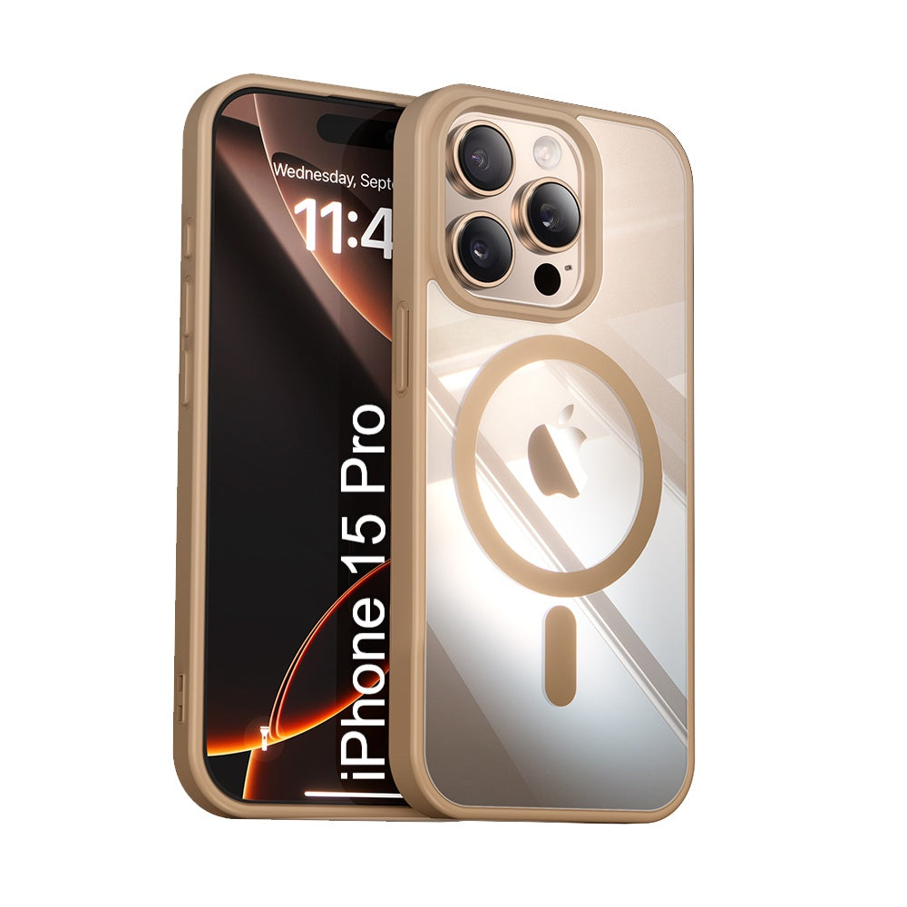 LuxuryKase Mag-Safe Compatible Transparent Back Case with Shockproof Bumper | Raised Camera Protection | Slim Fit Design | Wireless Charging Support For iPhone & Samsung Series