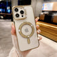 LuxuryKase Transparent Back Cover with Shimmer MagSafe Ring | Soft TPU Case | Stylish Shockproof Protective Mobile Case with Premium Finish For iPhone 15 & 16 Series