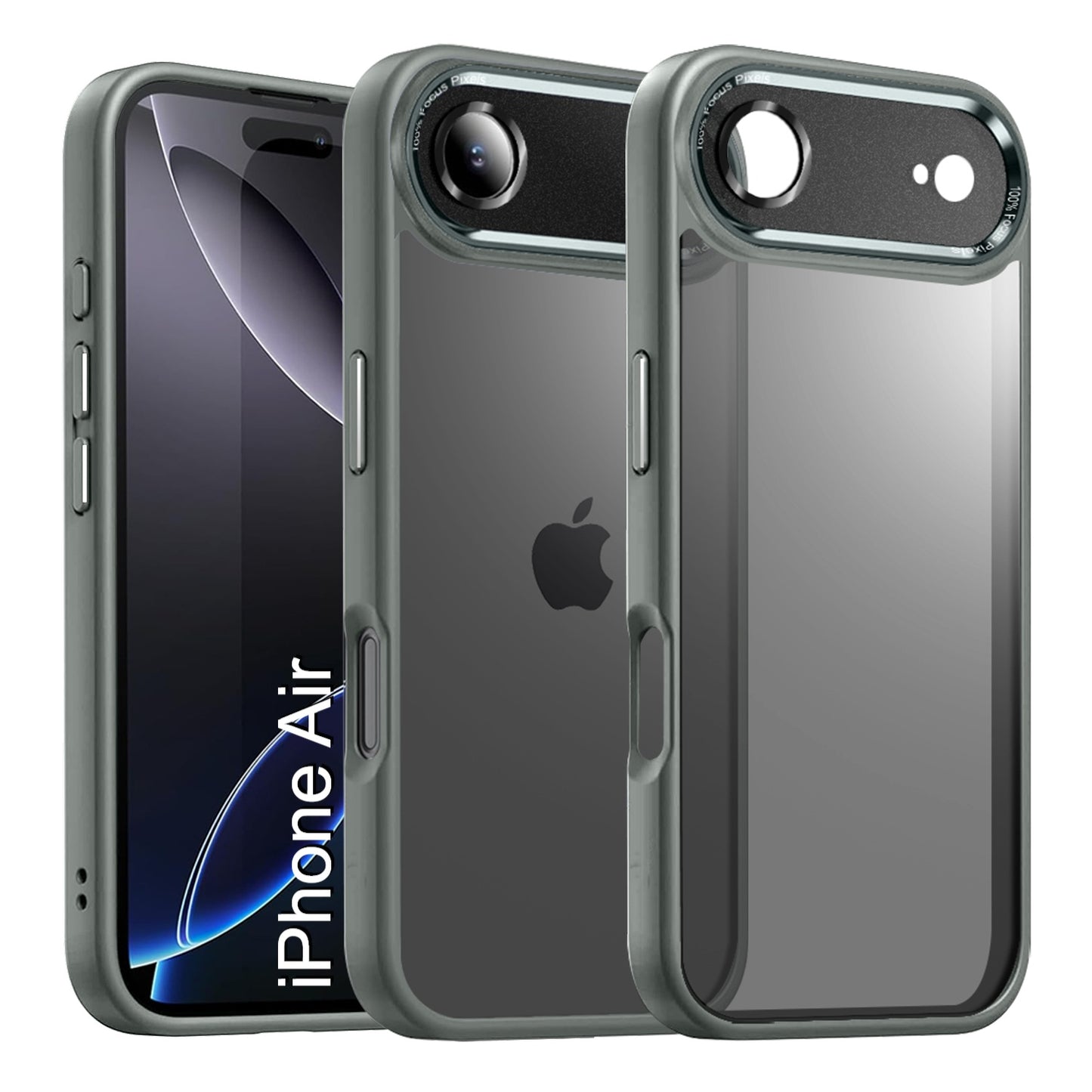 LuxuryKase Shockproof Transparent Back Cover Case | Anti-Scratch Hard PC Back | Soft TPU Bumper | Camera Protection | Slim Fit Design Case For iPhone