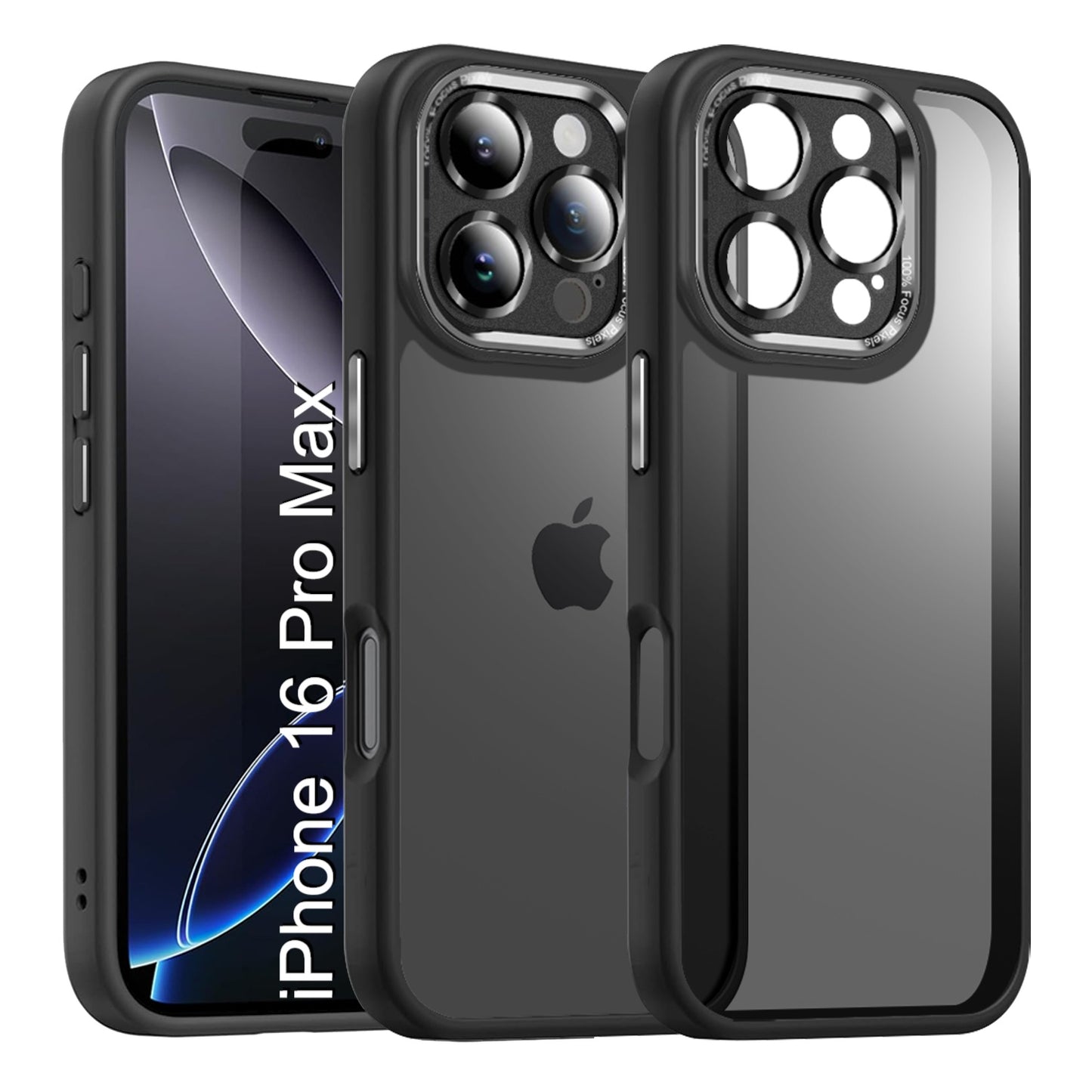 LuxuryKase Shockproof Transparent Back Cover Case | Anti-Scratch Hard PC Back | Soft TPU Bumper | Camera Protection | Slim Fit Design Case For iPhone