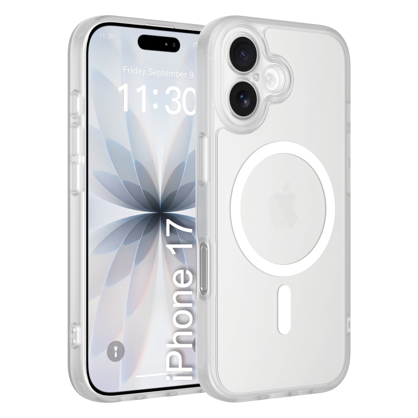 LuxuryKase Hybrid Shockproof Translucent Case | Matte Frosted Hard Back with Soft Edges | Full Camera Protection Bumper | Compatible with MagSafe | TPU & PC For iPhone & Samsung Series