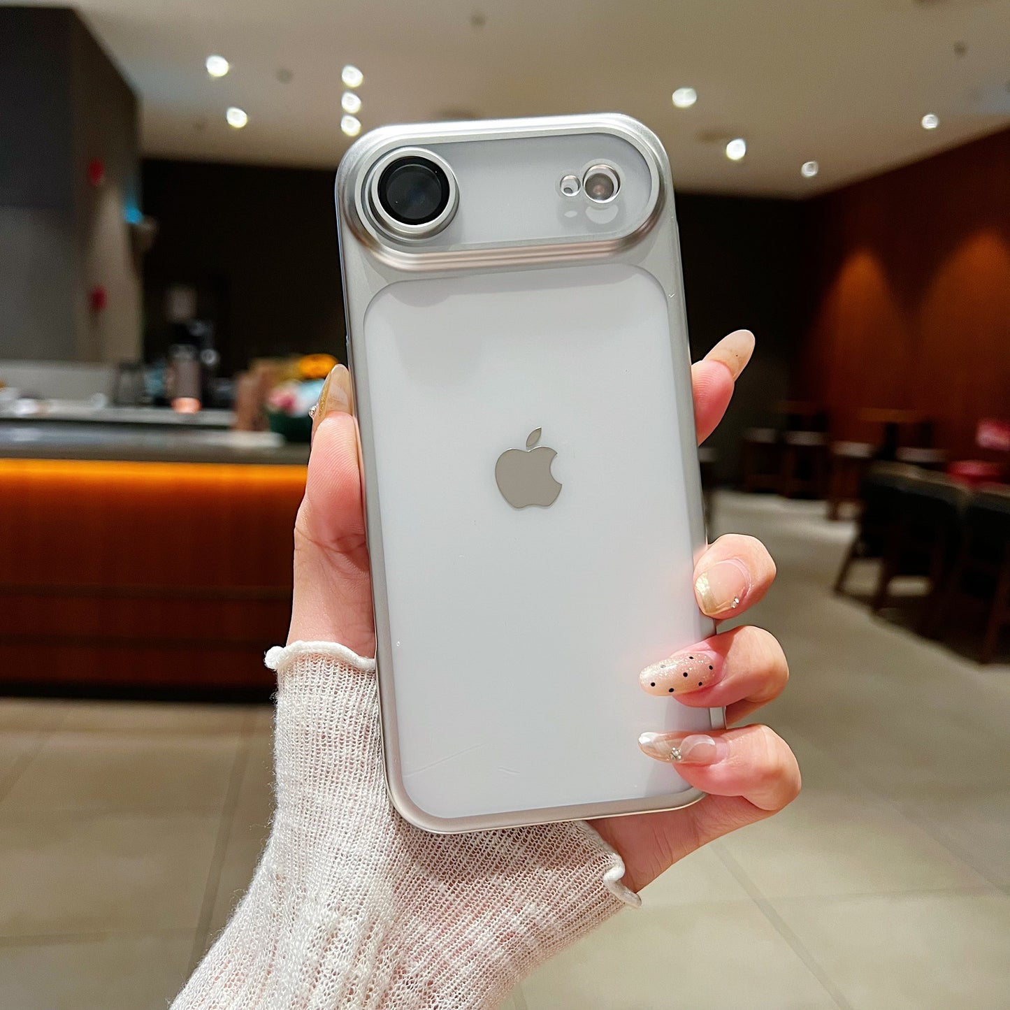 LuxuryKase Hybrid Frosted Clear Case | Matte Hard Back Cover | Metallic Frame | Shockproof Slim Design | Anti-Fingerprint | In-Built Camera Lens Protection For iPhone