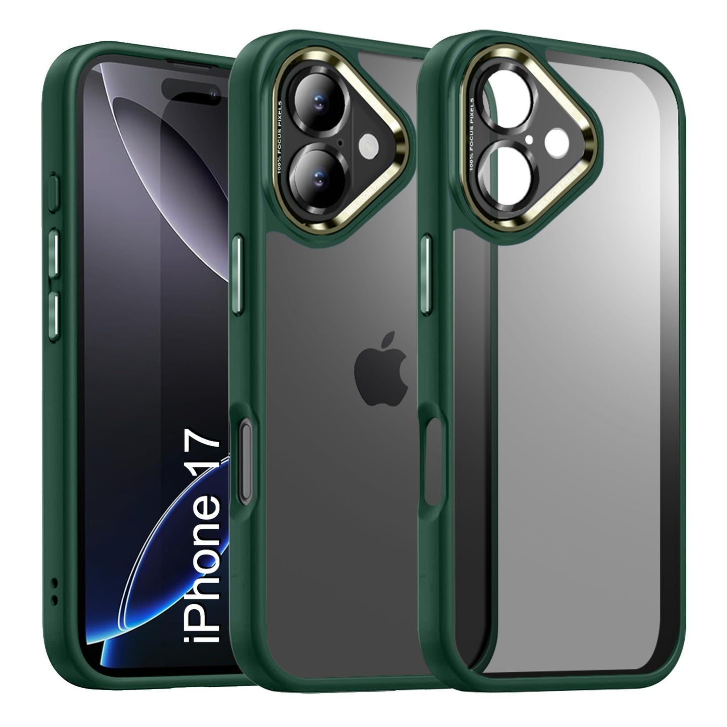 LuxuryKase Shockproof Transparent Back Cover Case | Anti-Scratch Hard PC Back | Soft TPU Bumper | Camera Protection | Slim Fit Design Case For iPhone