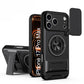 LuxuryKase Magnetic Armour Case | MagSafe Compatible | Sliding Camera Cover | 360° Finger Ring Holder | Built-In Bracket Stand | Hard PC Back & Soft TPU Bumper For iPhone & Samsung Series