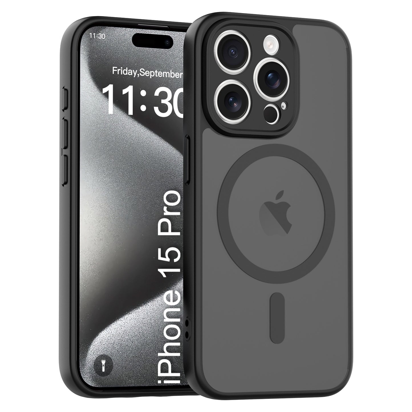 LuxuryKase Hybrid Shockproof Translucent Case | Matte Frosted Hard Back with Soft Edges | Full Camera Protection Bumper | Compatible with MagSafe | TPU & PC For iPhone & Samsung Series