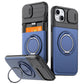 LuxuryKase Magnetic Card Holder Back Cover | Slide Camera Cover Protection | 360° Rotating & 120° Adjustable Kickstand | Shockproof Hard PC Back + Soft TPU Bumper For iPhone & Samsung Series