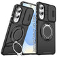 LuxuryKase Shockproof Magnetic Case with Slide Camera Cover | 360° Rotating Ring Kickstand | Mag-Safe Compatible | Rugged Armor Protection For Samsung Series