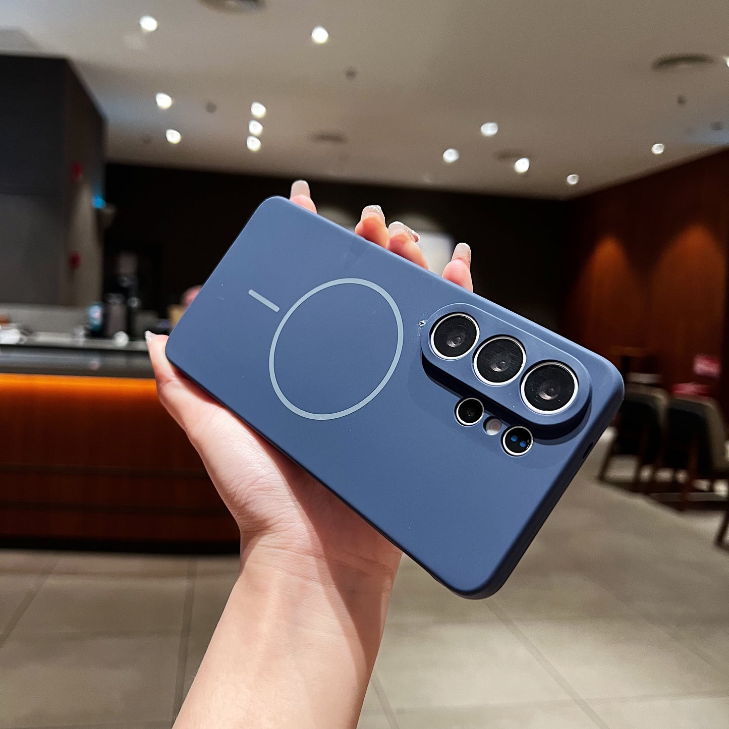 LuxuryKase Silicone Magnetic Case with Soft Microfiber Lining | Mag-Safe Support | Shockproof Protective Cover | Precise Cutouts | Slim Fit Design For iPhone