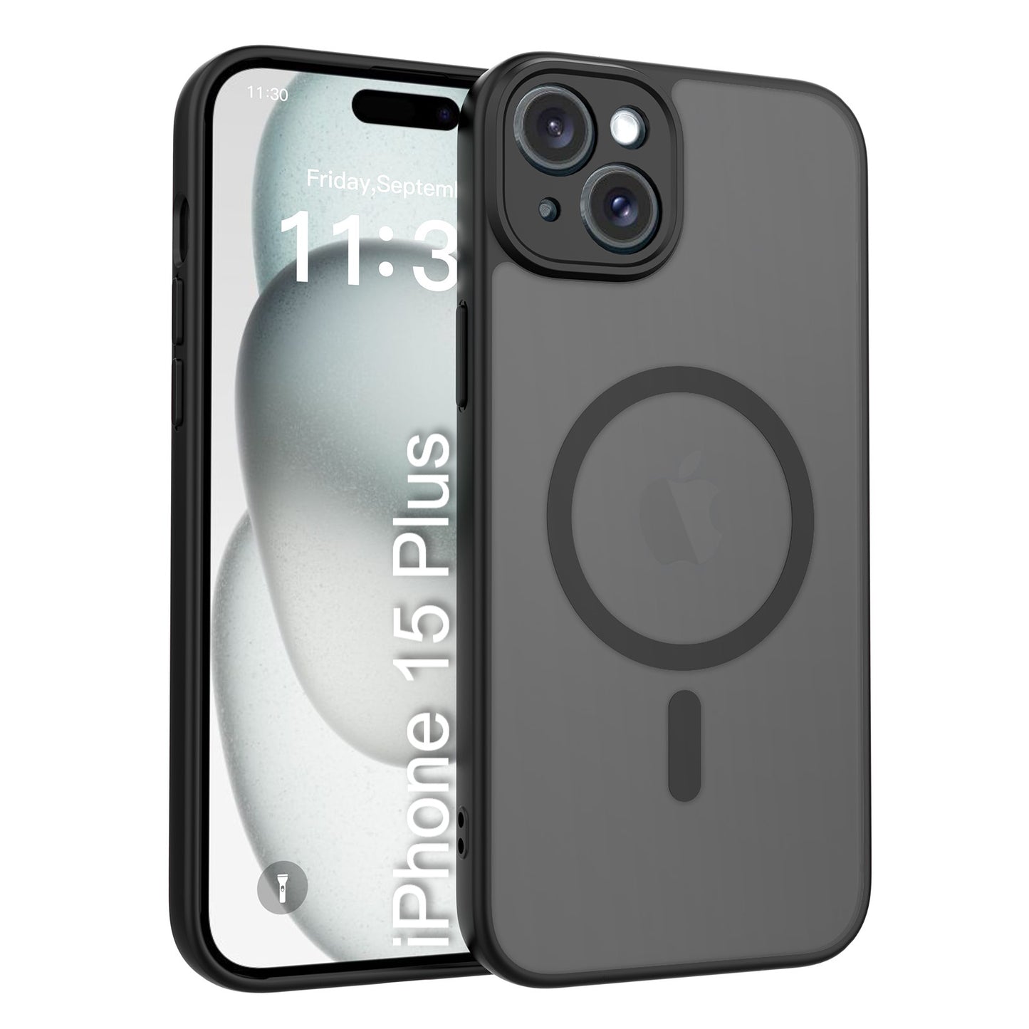LuxuryKase Hybrid Shockproof Translucent Case | Matte Frosted Hard Back with Soft Edges | Full Camera Protection Bumper | Compatible with MagSafe | TPU & PC For iPhone & Samsung Series