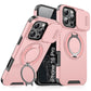 LuxuryKase Shockproof Magnetic Case with Slide Camera Cover | 360° Rotating Ring Kickstand | Mag-Safe Compatible | Rugged Armor Protection For iPhone Series