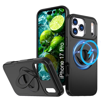 LuxuryKase Shockproof Rugged Back Cover | Heavy Duty Armor Case with MagSafe Compatible 360° Ring Holder | Finger Ring Kickstand | Drop Protection For iPhone & Samsung Series