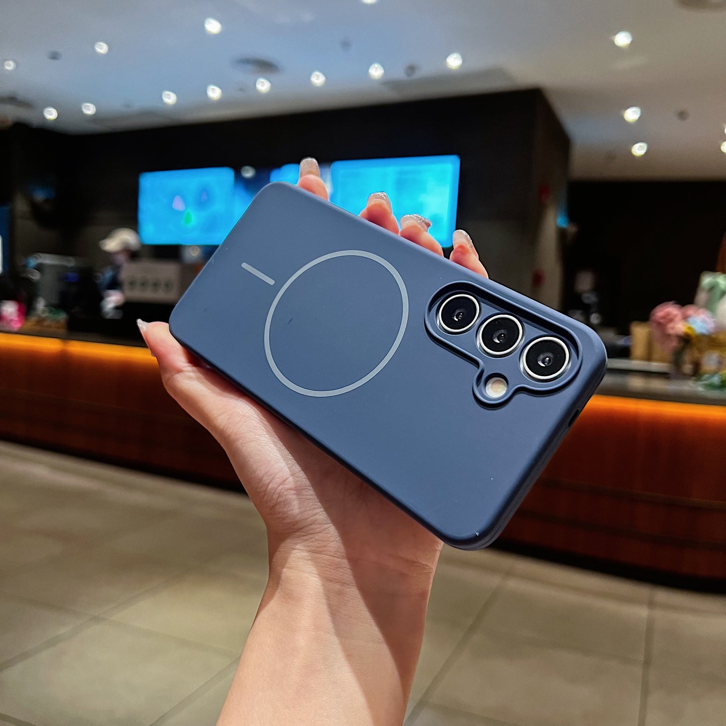 LuxuryKase Silicone Magnetic Case with Soft Microfiber Lining | Mag-Safe Support | Shockproof Protective Cover | Precise Cutouts | Slim Fit Design For iPhone