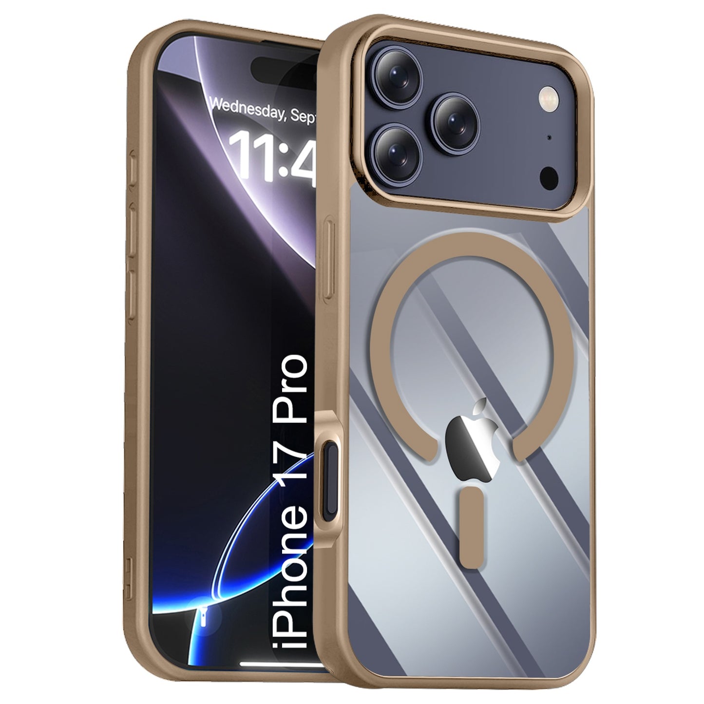 LuxuryKase Mag-Safe Compatible Transparent Back Case with Shockproof Bumper | Raised Camera Protection | Slim Fit Design | Wireless Charging Support For iPhone & Samsung Series