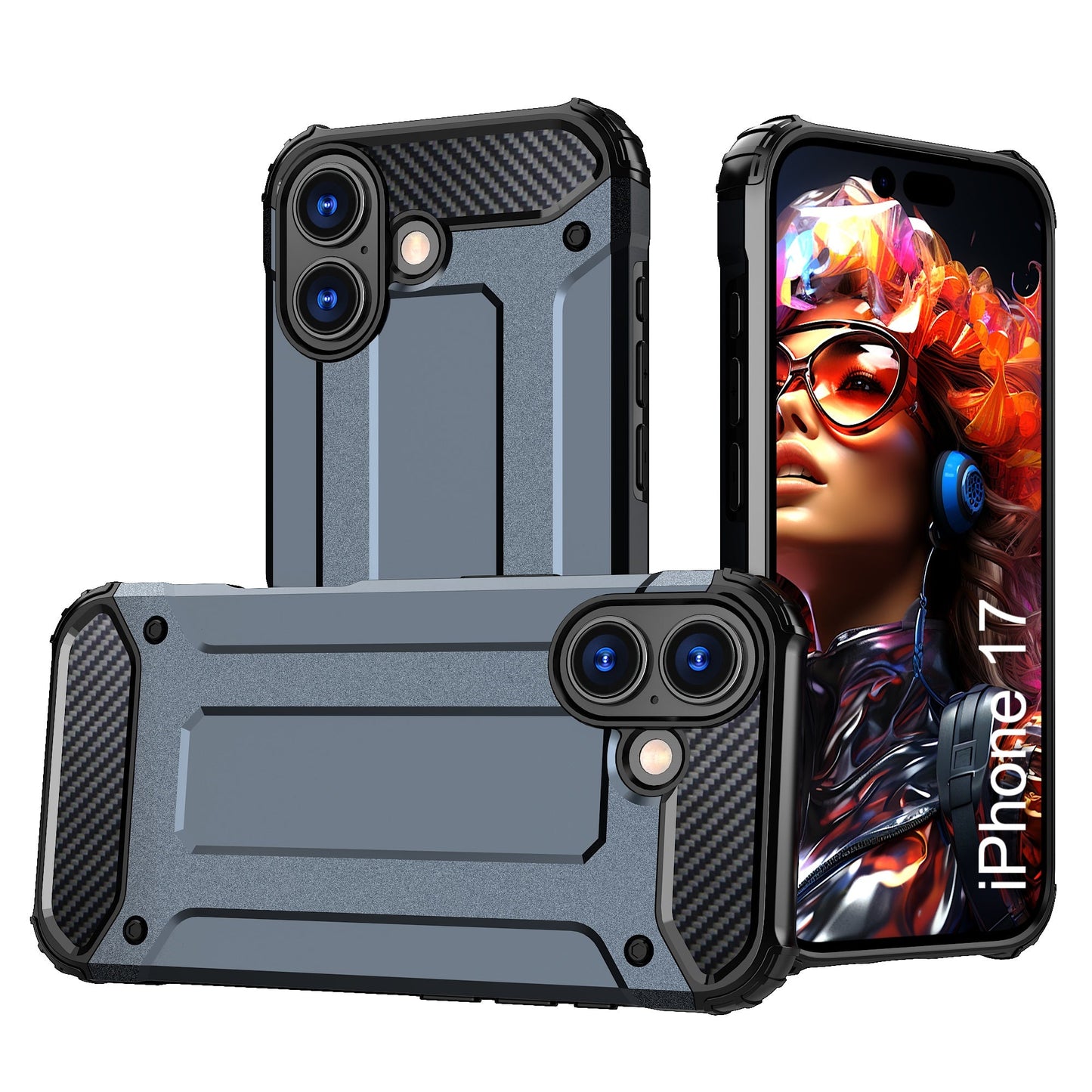 LuxuryKase Rugged TPU+PC Armor Case | Impact-Resistant Design | Anti-Drop Protection | Raised Edges & Precise Cutouts | Heavy Duty Protective Cover