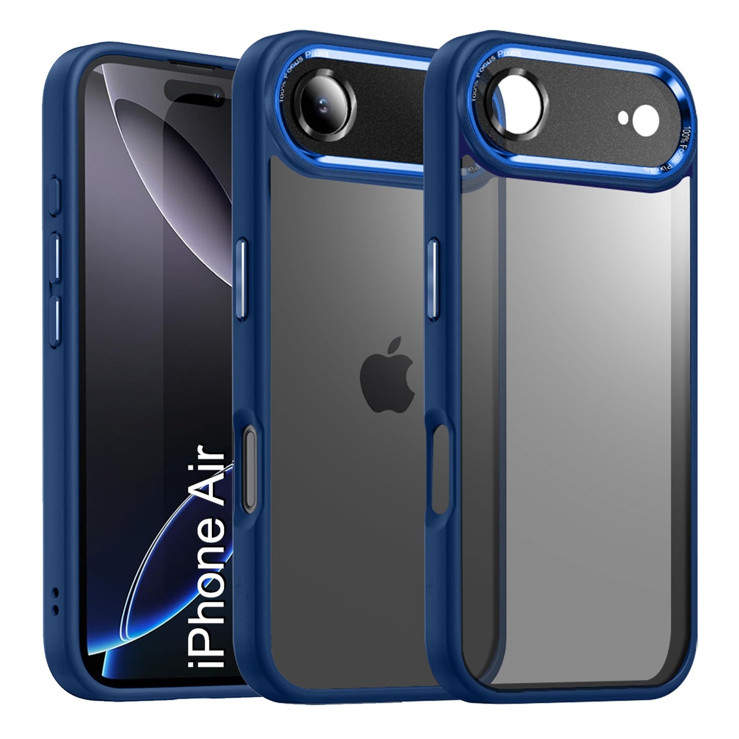 LuxuryKase Shockproof Transparent Back Cover Case | Anti-Scratch Hard PC Back | Soft TPU Bumper | Camera Protection | Slim Fit Design Case For iPhone