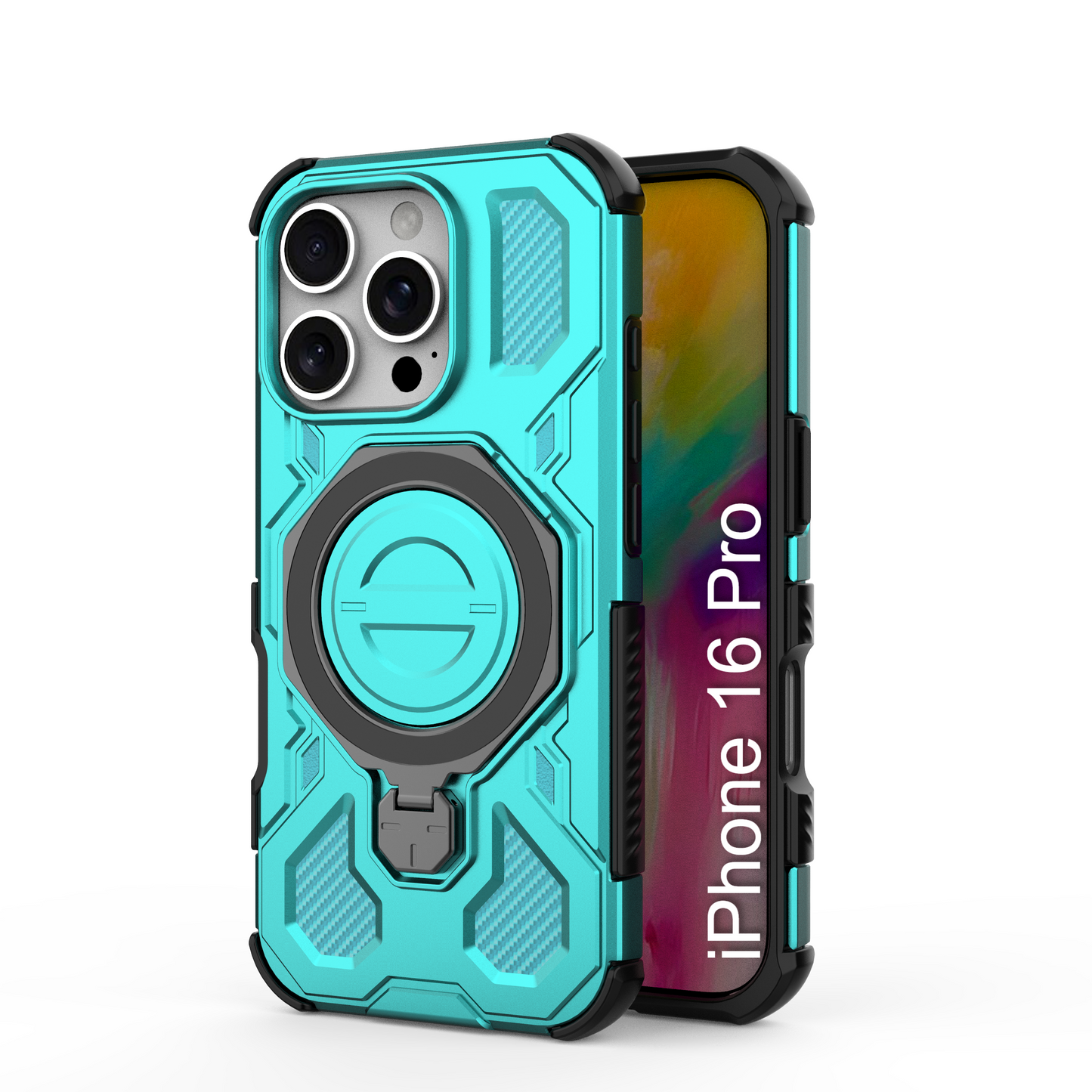 LuxuryKase Armour Ring Stand Case | 360° Rotating Kickstand | Heavy Duty Protection | Rugged Hybrid TPU+PC Design | Camera Protection | MagSafe Compatible For iPhone & Samsung Series