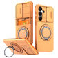 LuxuryKase Magnetic Card Holder Back Cover | Slide Camera Cover Protection | 360° Rotating & 120° Adjustable Kickstand | Shockproof Hard PC Back + Soft TPU Bumper For iPhone & Samsung Series