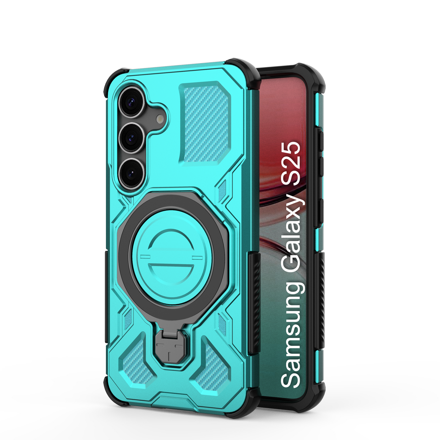 LuxuryKase Armour Ring Stand Case | 360° Rotating Kickstand | Heavy Duty Protection | Rugged Hybrid TPU+PC Design | Camera Protection | MagSafe Compatible For iPhone & Samsung Series