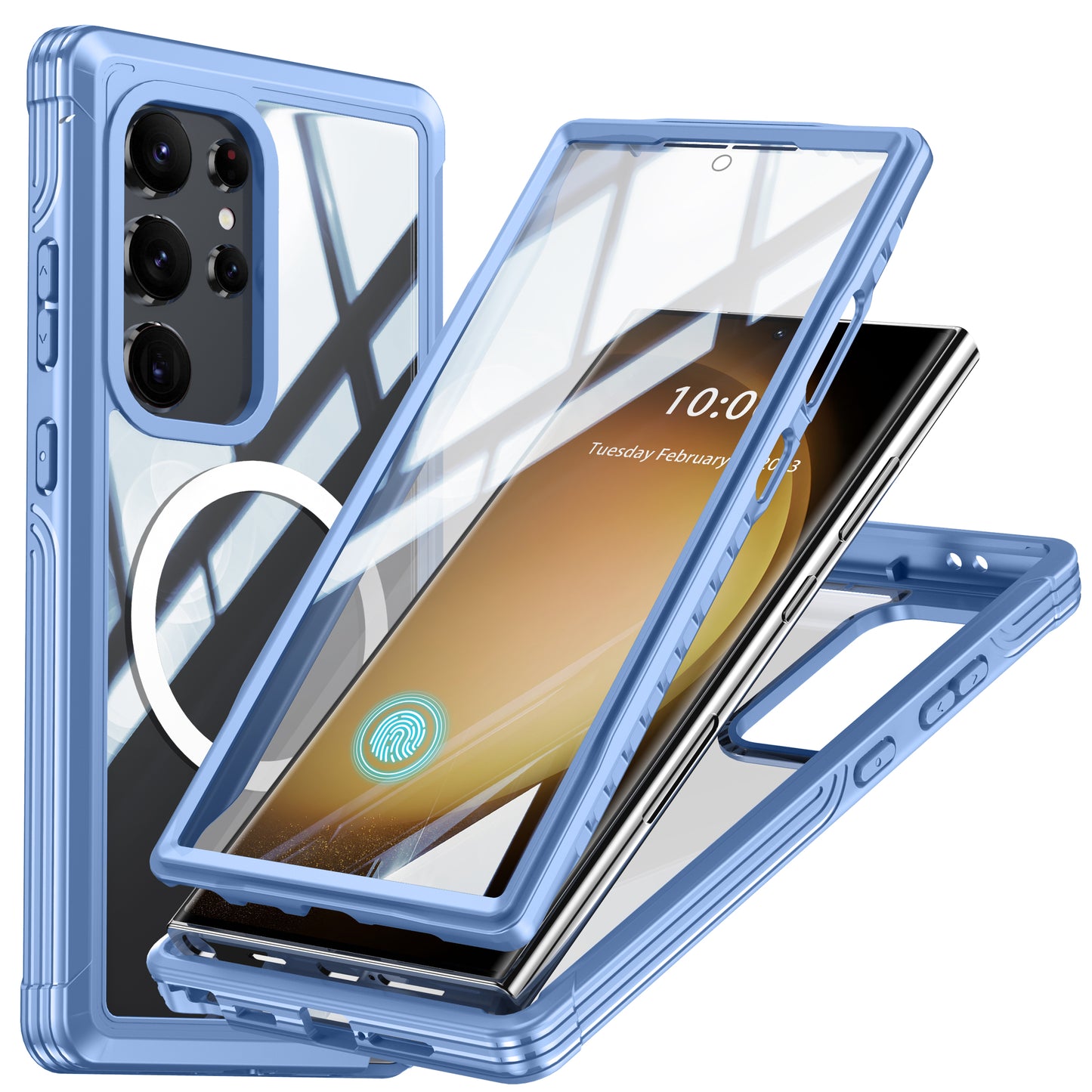 LuxuryKase Shockproof Front & Back Cover with Full Body Protection | Strong Grip | Camera & Screen Guard | Wireless Charging Support | Durable TPU+PC Design Cover For iPhone & Samsung Series