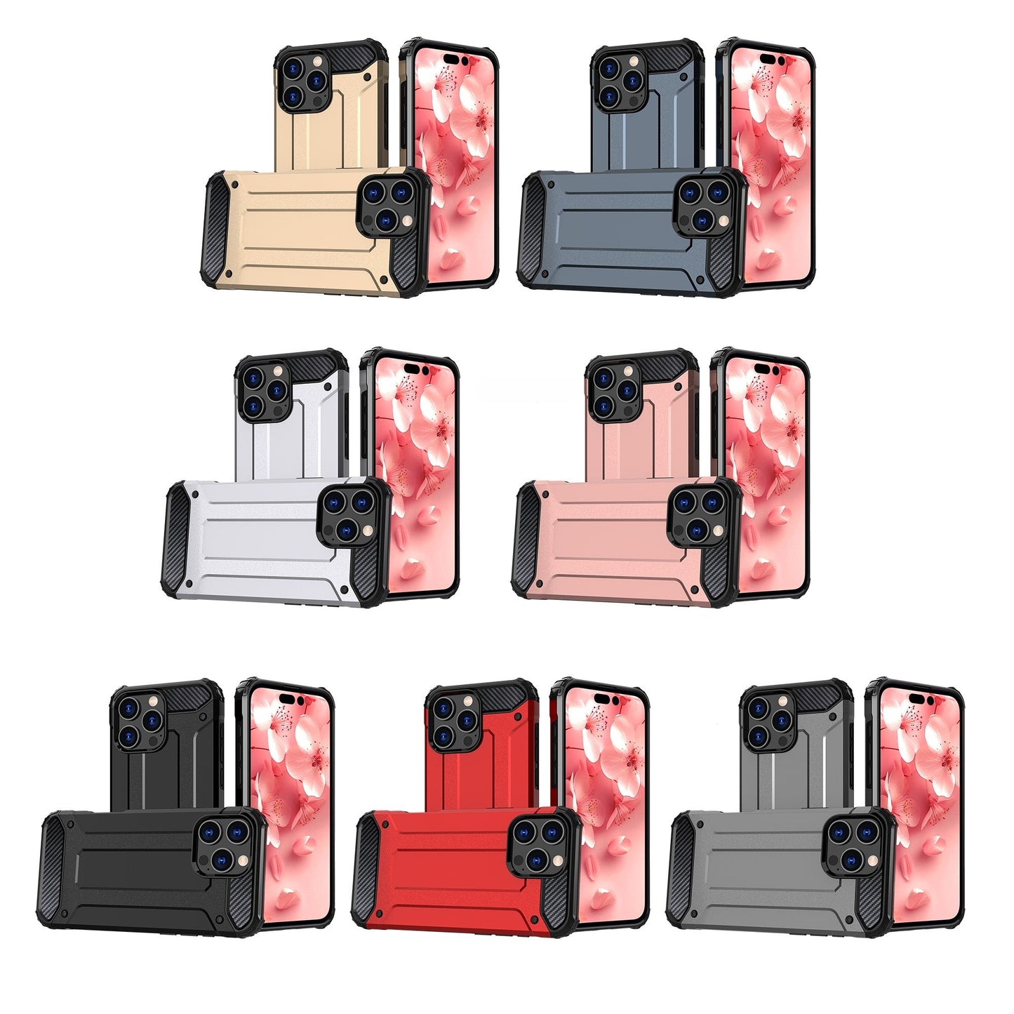 LuxuryKase Rugged TPU+PC Armor Case | Impact-Resistant Design | Anti-Drop Protection | Raised Edges & Precise Cutouts | Heavy Duty Protective Cover