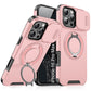 LuxuryKase Shockproof Magnetic Case with Slide Camera Cover | 360° Rotating Ring Kickstand | Mag-Safe Compatible | Rugged Armor Protection For iPhone Series