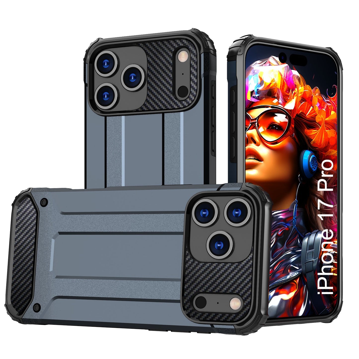 LuxuryKase Rugged TPU+PC Armor Case | Impact-Resistant Design | Anti-Drop Protection | Raised Edges & Precise Cutouts | Heavy Duty Protective Cover