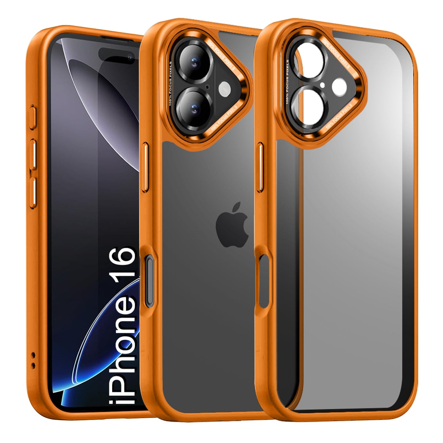 LuxuryKase Shockproof Transparent Back Cover Case | Anti-Scratch Hard PC Back | Soft TPU Bumper | Camera Protection | Slim Fit Design Case For iPhone 16 & 16 Plus