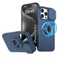 LuxuryKase Mag-Safe Shockproof Rugged Back Case with Finger Ring Kickstand & Sliding Camera Cover | Military Drop Protection | Wireless Charging Support For iPhone Series