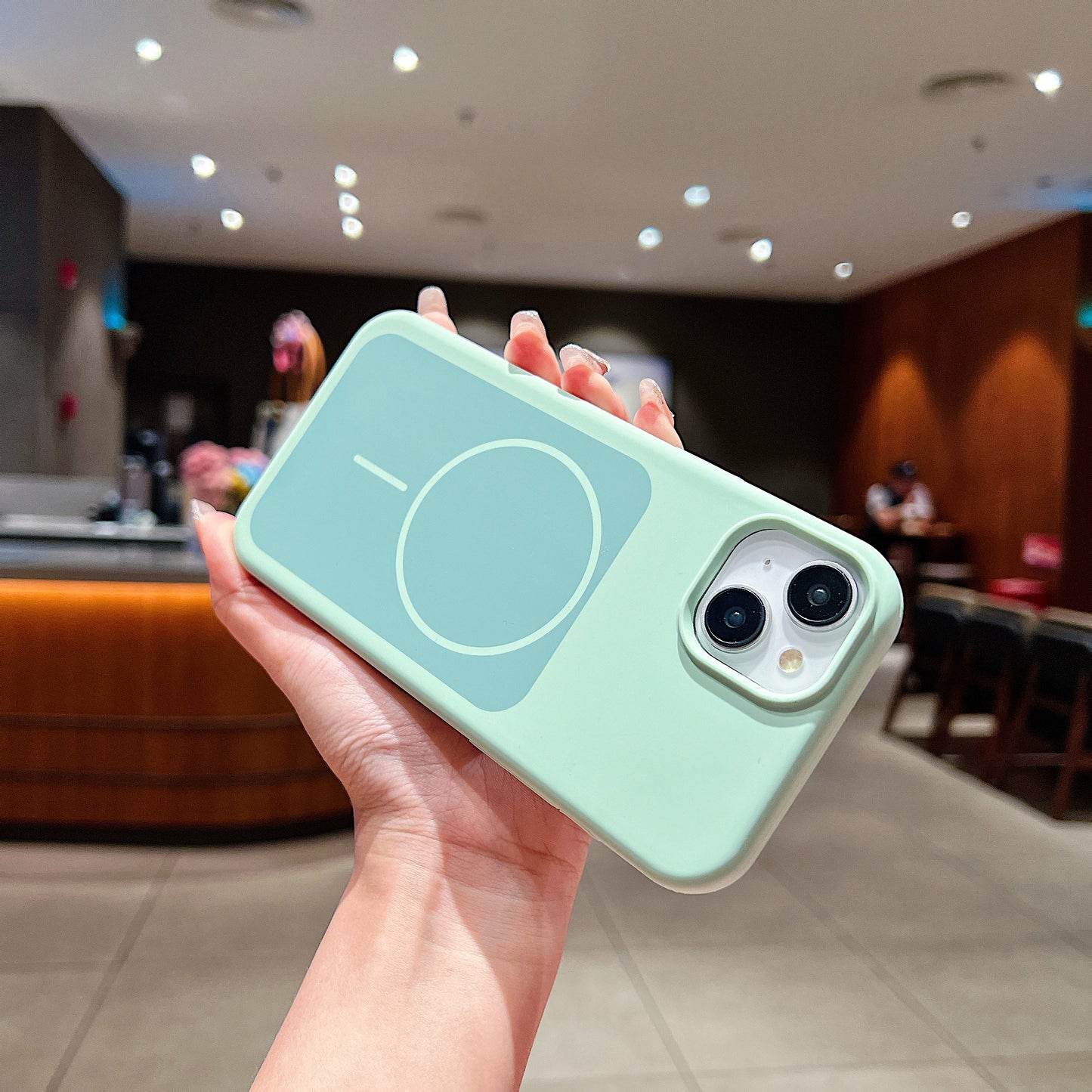 LuxuryKase Liquid Silicone Case | Dual Tone Colour Matte Finish | MagSafe Compatible | Microfiber Lining Inside | ShockProof & Raised Camera Protection For iPhone