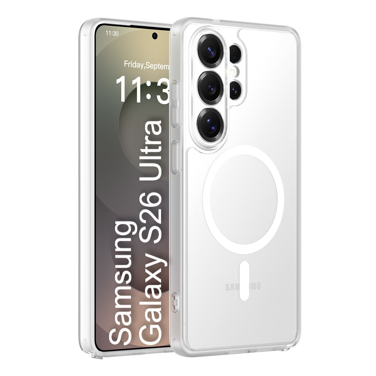 LuxuryKase Hybrid Shockproof Translucent Case | Matte Frosted Hard Back with Soft Edges | Full Camera Protection Bumper | Compatible with MagSafe | TPU & PC For iPhone & Samsung Series