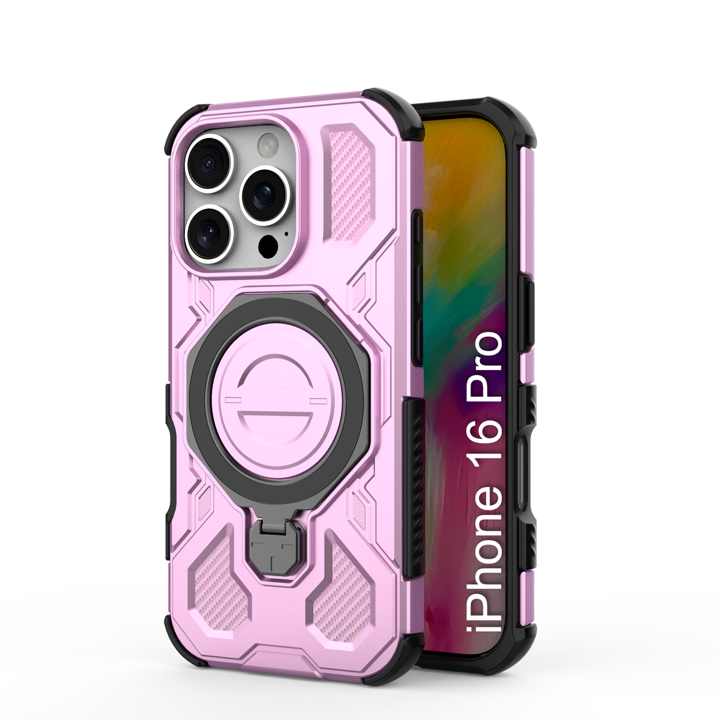 LuxuryKase Armour Ring Stand Case | 360° Rotating Kickstand | Heavy Duty Protection | Rugged Hybrid TPU+PC Design | Camera Protection | MagSafe Compatible For iPhone & Samsung Series