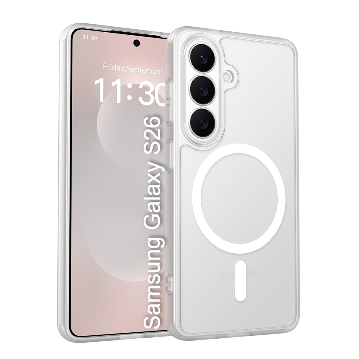 LuxuryKase Hybrid Shockproof Translucent Case | Matte Frosted Hard Back with Soft Edges | Full Camera Protection Bumper | Compatible with MagSafe | TPU & PC For iPhone & Samsung Series
