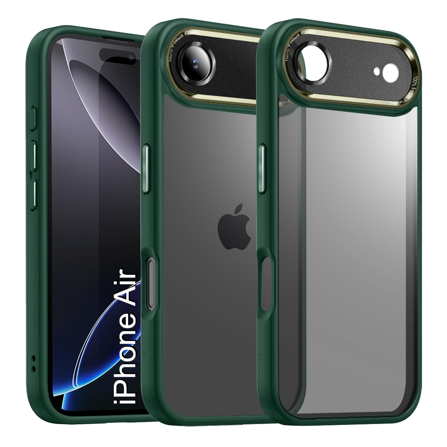 LuxuryKase Shockproof Transparent Back Cover Case | Anti-Scratch Hard PC Back | Soft TPU Bumper | Camera Protection | Slim Fit Design Case For iPhone