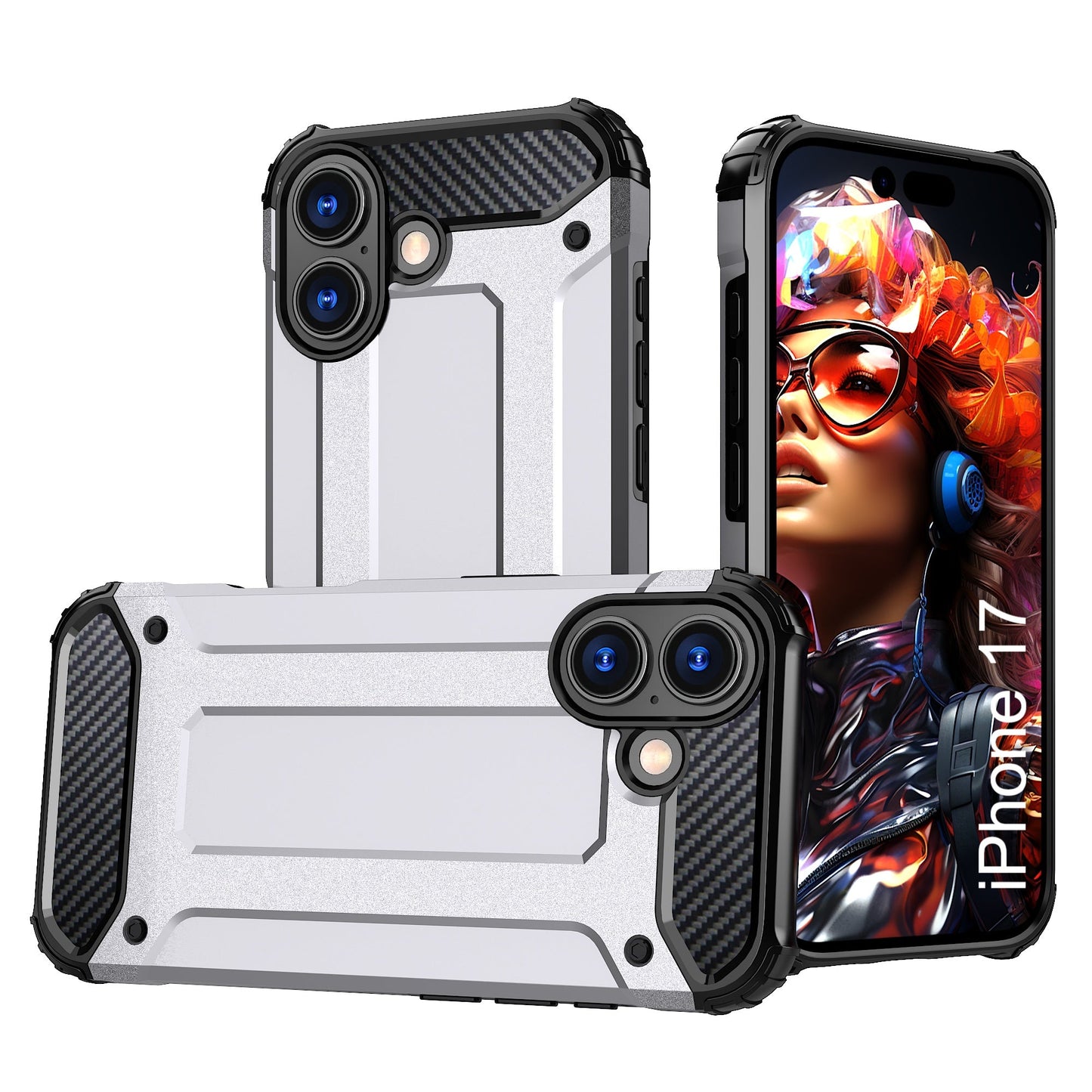 LuxuryKase Rugged TPU+PC Armor Case | Impact-Resistant Design | Anti-Drop Protection | Raised Edges & Precise Cutouts | Heavy Duty Protective Cover