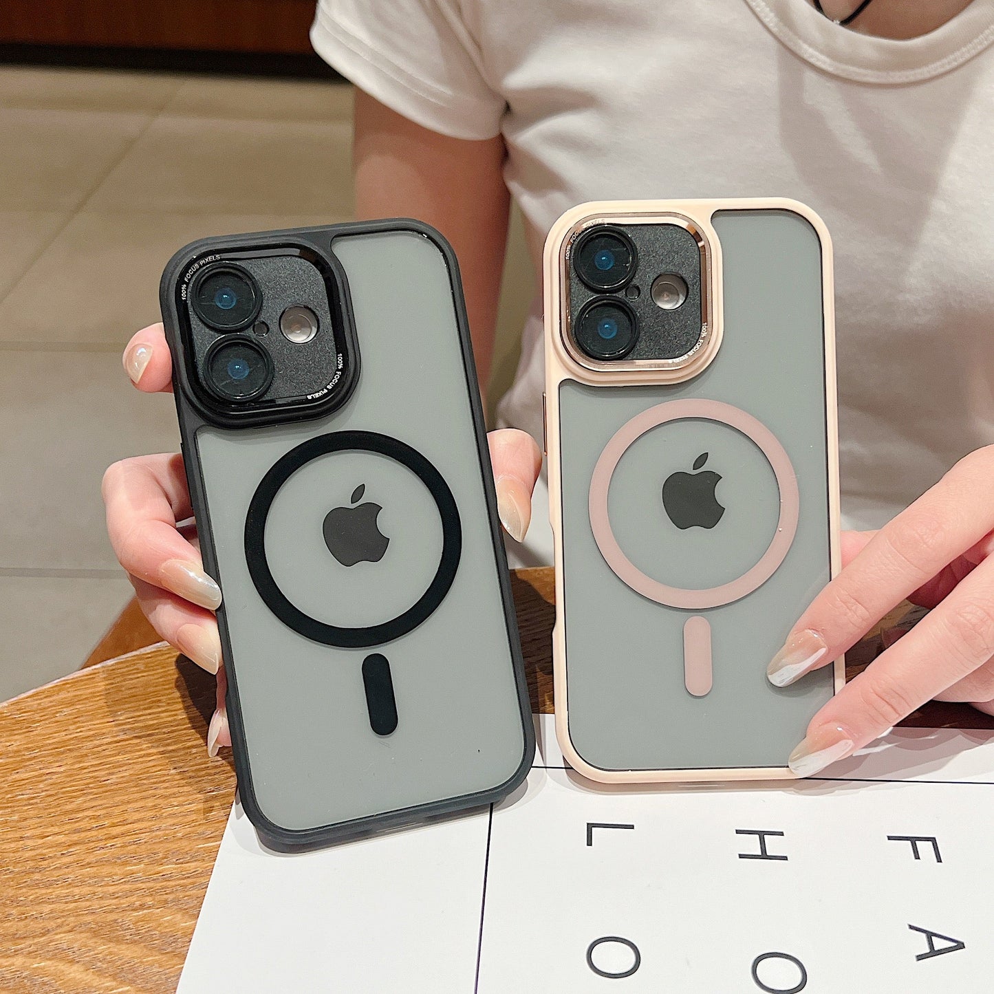 LuxuryKase Magnetic Clear Shockproof Case | MagSafe Compatible | Transparent Hard Back Cover with Full Camera Protection | Anti-Yellowing For iPhone Series