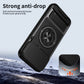 LuxuryKase Magnetic Armour Case | MagSafe Compatible | Sliding Camera Cover | 360° Finger Ring Holder | Built-In Bracket Stand | Hard PC Back & Soft TPU Bumper For iPhone & Samsung Series