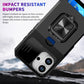 LuxuryKase Shockproof Armor Case | Slide Camera Cover | Hidden Card Slot | Rotating Ring Kickstand | Magnetic Car Mount Support | Military Grade Protection For iPhone & Samsung