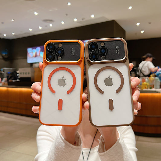 LuxuryKase Magnetic Clear Case | Mag-Safe Compatible | Slim Protective Cover | Shockproof Bumper | Anti Yellow Transparent Back | Camera Guard Design For iPhone