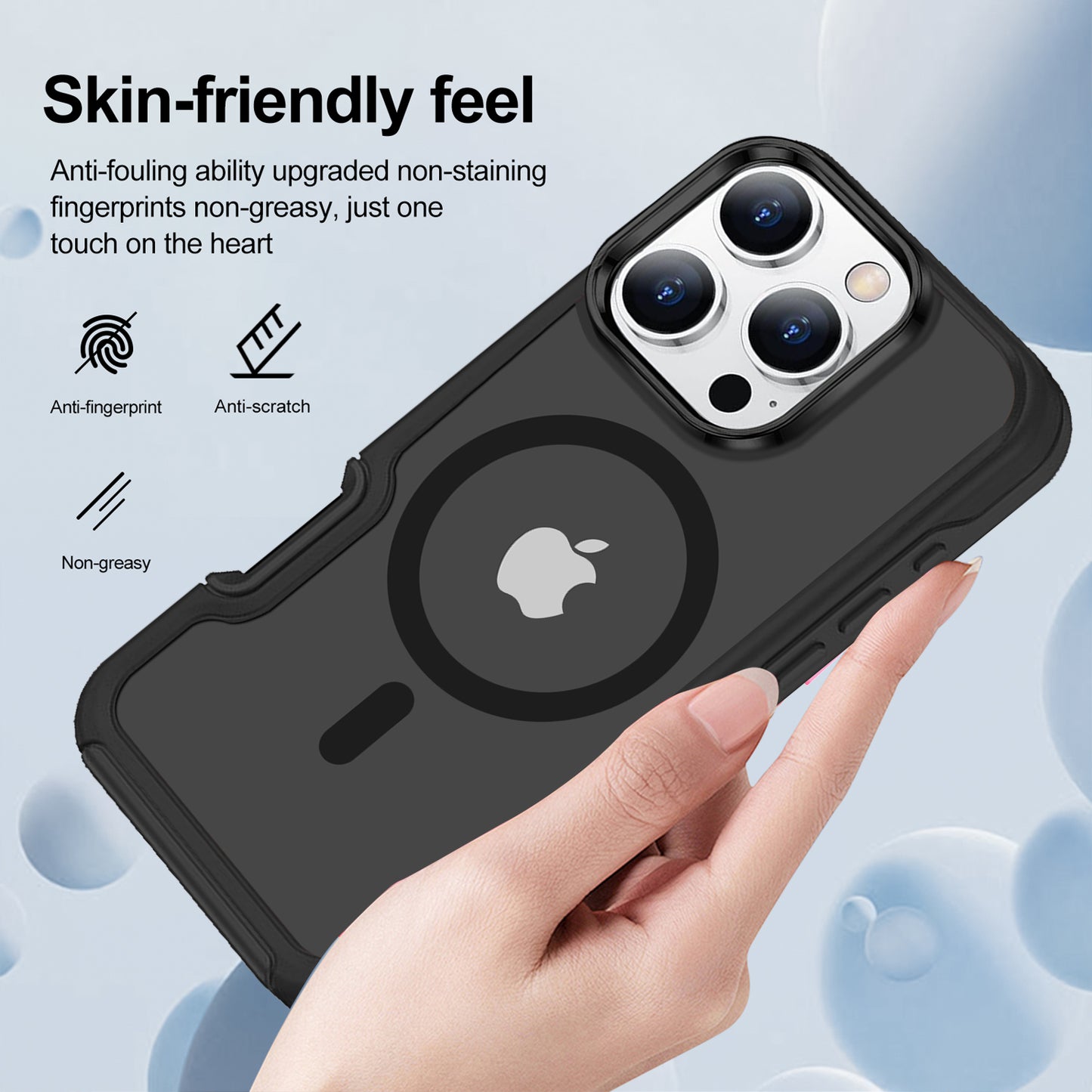 LuxuryKase Shockproof Transparent Matte Back Cover | Mag-Safe Compatible | Camera Protection | Soft TPU Edge | Anti-Yellowing For iPhone 16 & 17 Series