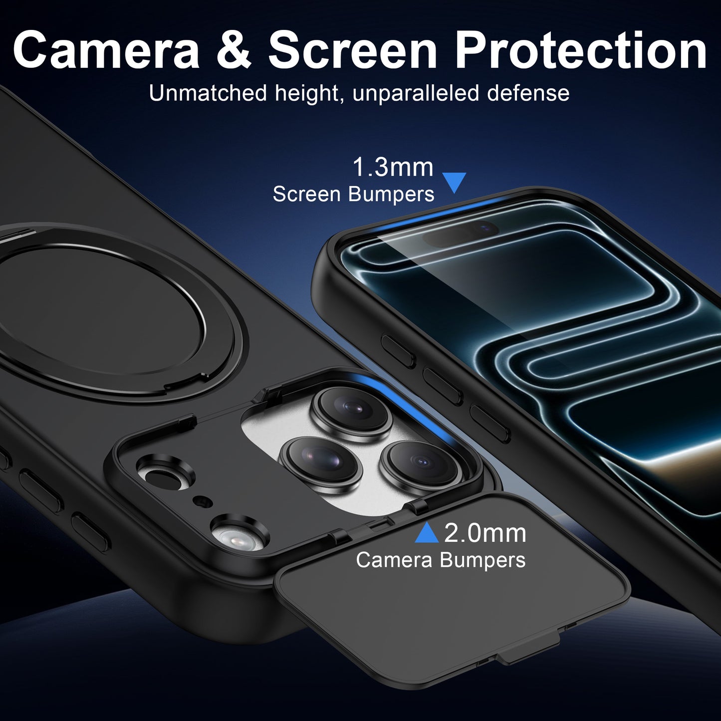 LuxuryKase Tough Armour Magnetic Case | 360° Rotating Ring Stand | Flip Camera Protection Cover | Raised Edges | Drop Protection | MagSafe Compatible For iPhone & Samsung Series