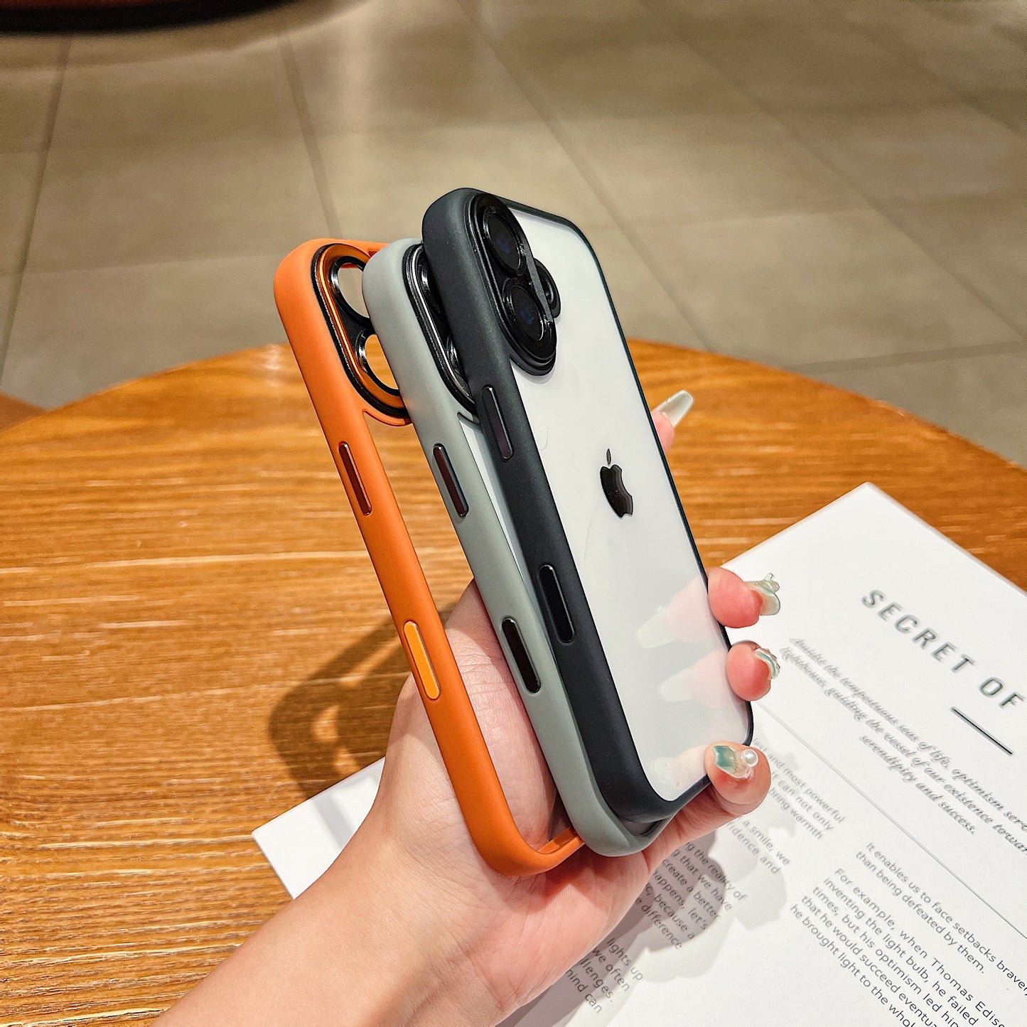 LuxuryKase Clear Bumper Case | Camera Control Button Protection | Anti-Yellow Transparent Hard Back | Soft TPU Shockproof Frame | Full Camera Coverage with Raised Edges For iPhone