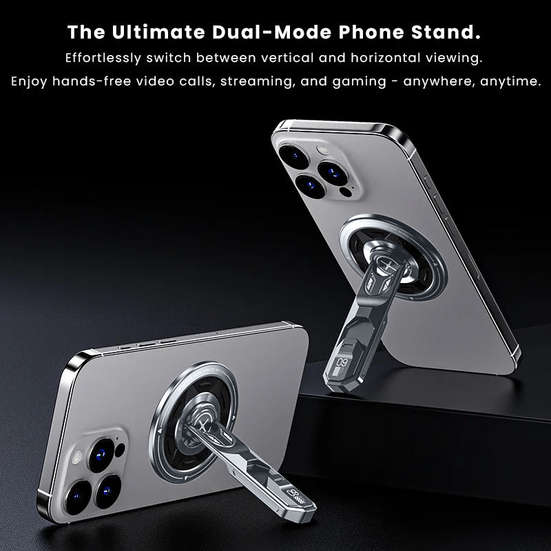 US LITE Magnetic Phone Stand with 360° Rotation | Foldable Ring Grip Kickstand | Adjustable Viewing Angle | Stress Relief Switch | Durable Metal Holder for All SmartPhones